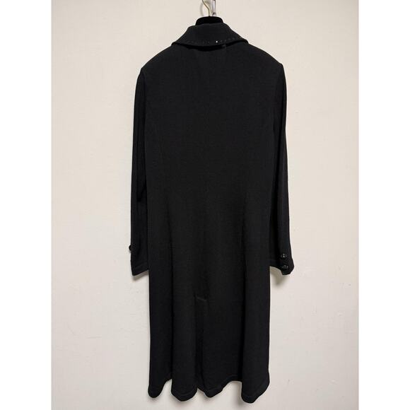 Vitali Knit Coat Womens 14 Black Wool Beaded Collar Rhinestone Buttons Made USA - Picture 6 of 16